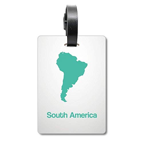 Étiquette de valise motif carte d'Amérique du Sud vert voyage