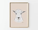 Mountain Goat Art Print, Wall Art, Customizable Prints Nursery Wildlife Prints Nature Large Wall Custom Mountain Goat Poster Print Decor,86