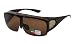 Bestum Driving Glasses Wraparounds Polarized Fitover Sunglasses (Leopard, Brown)