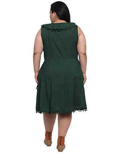 Image of Flambeur Women's Crepe Fit and Flare Knee-Length Casual Dress