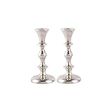 Rely+ Silver Candle Holders Set of 2 - Decorative Taper Candles for Candlesticks - Candle Stick Candle Holder -Candlestick Holders for Taper Candles - Modern Candle Holders for Dinner, Party