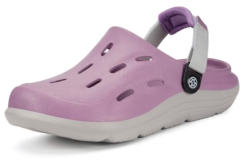 Zuecos Mujer Mules Zapatillas de Playa Piscina Zapatos de Jardín Verano Ligera Deportivas Ortopedicas Sandalias, Morado, 38/39 EU, Tag 250