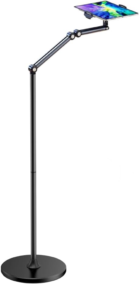 Tablet Floor Stand, Adjustable Universal 360-Degree Rotatable Metal Tablet Holder, Phone Stand for iPad/iPhone X/iPad Pro or Other 4.5-11 Inches Devices