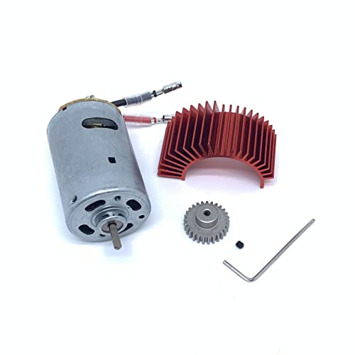 KingVal Replacement 540 Brushed Motor with Motor Gear and Heat Sink Combo Compatible with Wltoys 1/18 A959-B A969-B A979-B K929-B RC Car