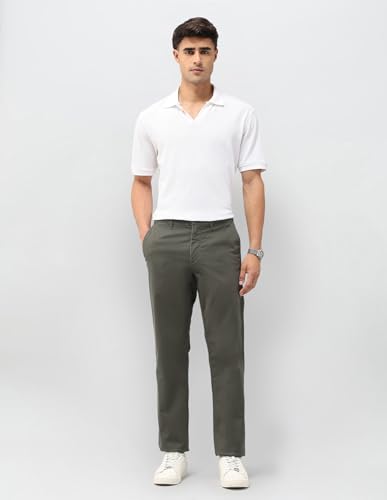Image of U.S.Polo Association Men's Riley Straight Fit Twill Trousers (USTRO0641S Green 38)