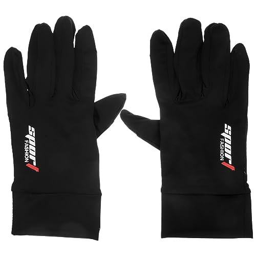FRCOLOR 1Pair Full Finger Cycling Gloves for Outdoor Use Black Durable Biking Gloves with Ergonomic Design Non Slip Palm for Casual Cycling Activities