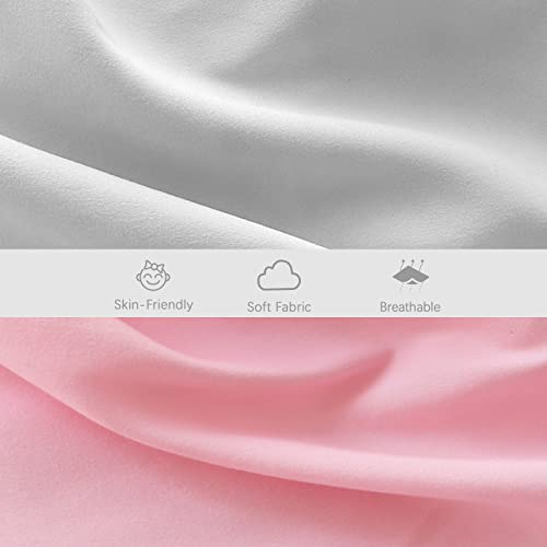 Baby Bassinet Sheets 4 Pack Compatible with UPPAbaby and Chicco LullaGo Anywhere Portable Bassinet, Ultra Soft & Skin-Friendly, Grey and Pink