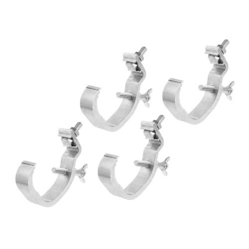 KICHOUSE 4pcs Sturdy Metal Light Hooks Aluminum Stage Light Clamps Versatile Truss Clips for Weddings and Performances