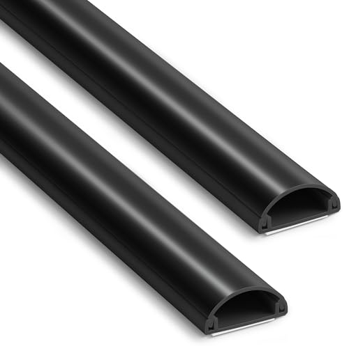 ZhiYo 42.5in Cord Covers for 1-2 Wires on Wall 1 W x 0.4 H Black