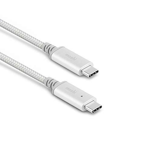 Moshi Integra USB C Charging Cable with Smart LED Charging Indicator 6.6 ft /2m, Supports Power Delivery 3.0 100W Max, Data Transfer, Ballistic Nylon Braiding, Aluminum Housings, for MacBook/iPad