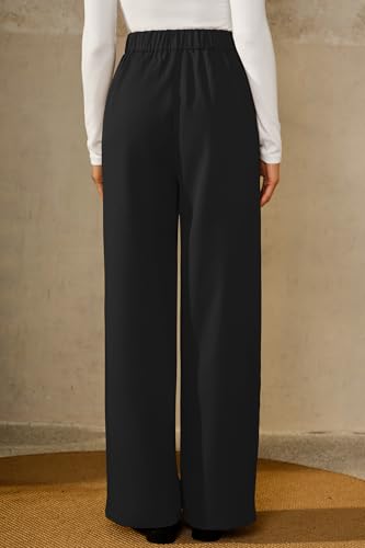 Arach&Cloz Women's Wrinkle-Free Pleated Business Wide Leg Pants Fall 20253