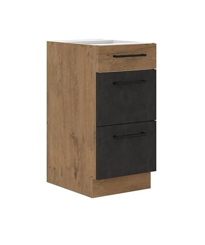 Vigo Unterschrank 40 cm Eiche Lancelot Matera Grau Küchenzeile Soft-Close Küche Vigo Unterschrank 40 cm Eiche Lancelot Matera Grau Küchenzeile Soft-Close Küche