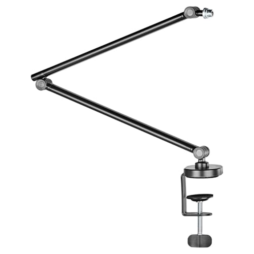 Citronic | Professional Desk Mount Microphone Boom Arm - Low Profile Mic Stand with 180° Swivel, Cable Management, 3/8 to 5/8 Adapter | Podcasting, Gaming, Studio, and Live Streaming