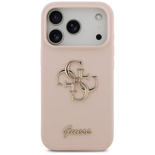 Coque silicone Guess iPhone 17 Pro rose 4G Script antichoc CG MOBILE