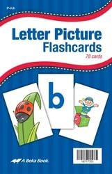Letter Picture Flashcards - Abeka 4 to 5 Year Old Kindergarten Letter Recognition Reading Program Letter Cards