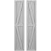 Ekena Millwork ARW102BF311X82PRH Americraft Three Exterior Real Wood Two Equal Panel Framed Board-n-Batten Shutters w/Double Z-Bar (Per Pair), 10 1/2"W x 82"H, Primed