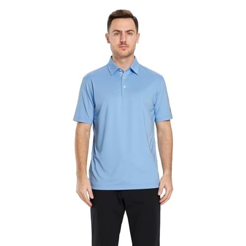 Image of Mens Polo Shirts Short and Long Sleeve Casual Solid Stylish Dry Fit Performance Designed Collared Golf Polo Shirts for Men