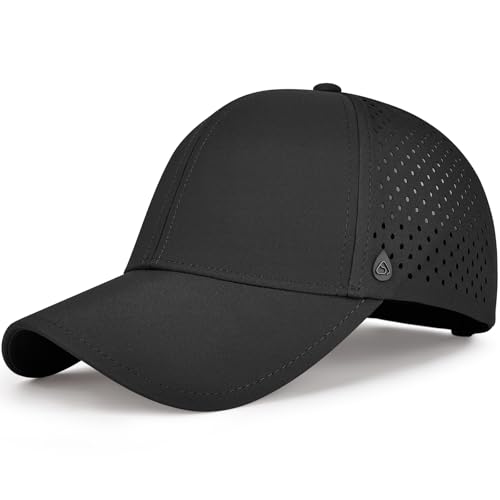 AOPREL Baseball Cap Herren Damen Wasserdicht Basecap Atmungsaktivem UV-Schutz Baseball Kappe für Outdoor-Aktivitäten Golf Tennis (DE/NL/SE/PL Alphanumerisch Einheitsgröße Schwarz)