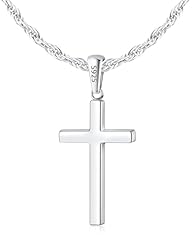 White Gold: Small Cross Pendant 1.2" * 0.7"