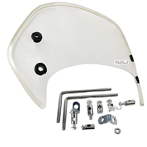 Image of Dhe Best Bike Visor Windshield /Wind Deflectors with Fittings White Compatible for TVS Jupiter
