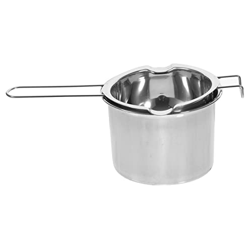 JECOMPRIS Pentola a Bagnomaria in Acciaio 304 Per Sciogliere Cioccolato e Burro, Casseruola Per Formaggio Fuso Manico Ergonomico, Riscaldamento Uniforme Per Cucina e Dessert 600ml