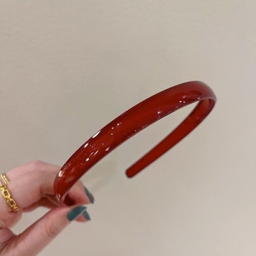 Jelly Hair Hoop Hair Clip Toothed Minimalist Korean Hairband Wholesale Solid Color Acrylic Headband Women(Red)
