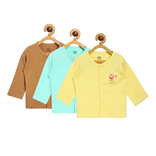 Image of miniklub Infant Boys Pack of 3 Solid Cotton Innerwear Vests