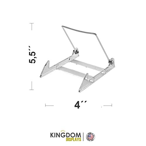 Kingdom Solutions Plate Stands For Display - Acrylic Stand Square Display Stand, Wire Plate Holder Display Stand, Picture Frame Stand Holder Easel For Book Holder, Tabletop Plaque, 4"X 4.5" 12 Pieces #TOP4