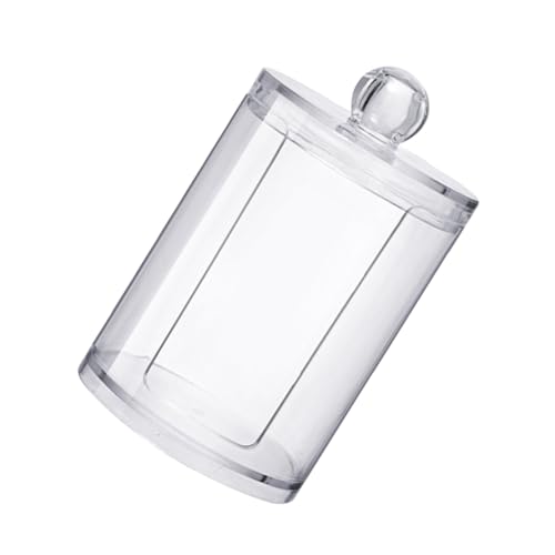 HOLIDYOYO Porta Dischetti di Cotone Cosmetici Trasparente con Coperchio Dispenser Rotondo per Dischetti di Cotone Organizer Compatto per Bagno e Trucco
