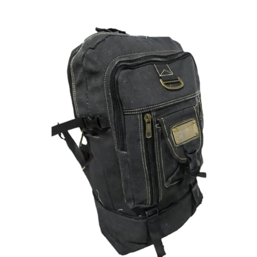 Mochila Masculina Lona 50 Litros Viagem Passeio Motoboy Esporte Trilha Viagem(Preta)