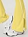 OMEWEE Yoga sets for women 2 piece Fashion contrasting lines Sports Bra and High Wasit Split hem Flared Leggings light yellow M