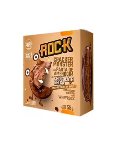 Alfajor Fit C/Whey Protein Rock Peanut Cracker Monster C/12 Unidades Chocolate Belga