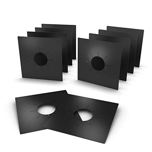 Stove Burner Covers- Reusable Gas Range Protectors, StoveTop Liners With 0.2mm Double Thickness, Non-Stick, Heat Resistant.Size 10.6" x 10.6", BPA & PFOA free (10 Pack)