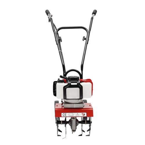 TITIDU Garden Tiller/Cultivator 2-Stroke 52CC Gas Powered Tiller Cultivator Garden Yard Rototiller Tilling Tool