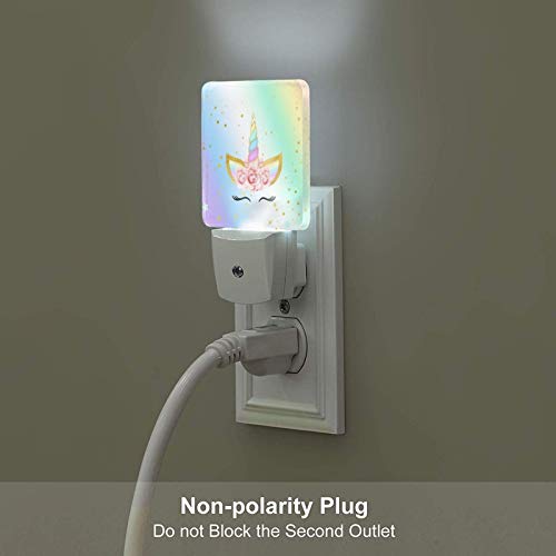 Efinluky Led Night Light 2 Pcs Easter Night Light Cute Rabbit Lamp Plug-In Led Nightlights Dusk To Dawn Sensor Night Lamp For Bedroom Room Nursery Hallway Stairs Kitchen Wall Decorative (Unicorn) #TOP2