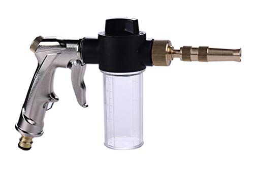 JKLcom Garden Hose Nozzle Foam Sprayer Garden Water Hose Snow Cannon Foam Nozzle Soap Dispenser Gun with 100cc Bottle,4 Spray Patterns Foam Blaster for Car Washing Plants Watering Pets Showering