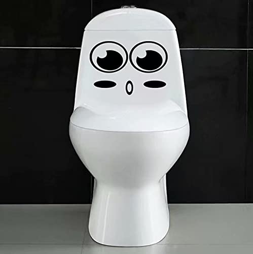 sundatebe Smiley Face Sticker for Toilet Bathroom Kitchen PVC 1 Colour One Size, Big Eyes, 10x25cm - Image 4