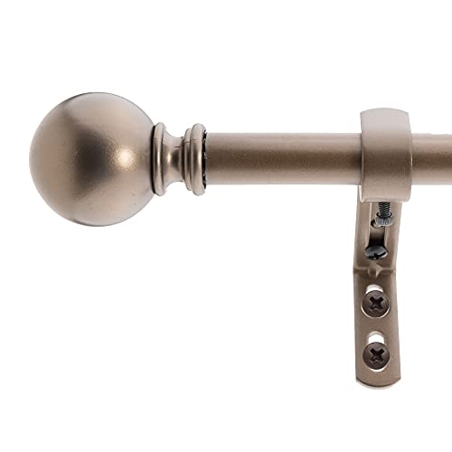 Decopolitan 5/8" Classic Ball Bay Window Curtain Rod Set, Dark Bronze #TOP17