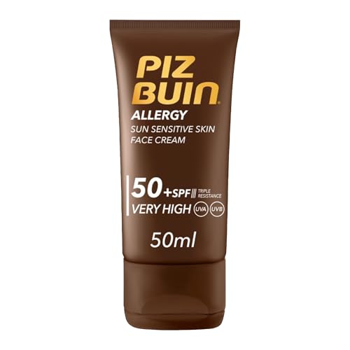Piz Buin Crema Solar Facial SPF 50, Protección Alta, Hidratante 50 ml