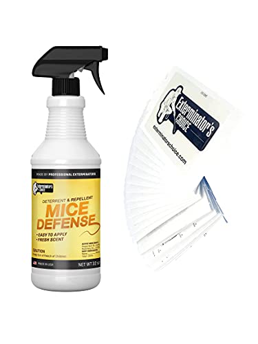 Exterminators Choice Mice Defense Spray | 32 Ounce And 8 Large Glue Traps | Natural, Non-Toxic Mouse Repellent | Quick, Easy Pest Control | Safe Around Kids & Pets #TOP27