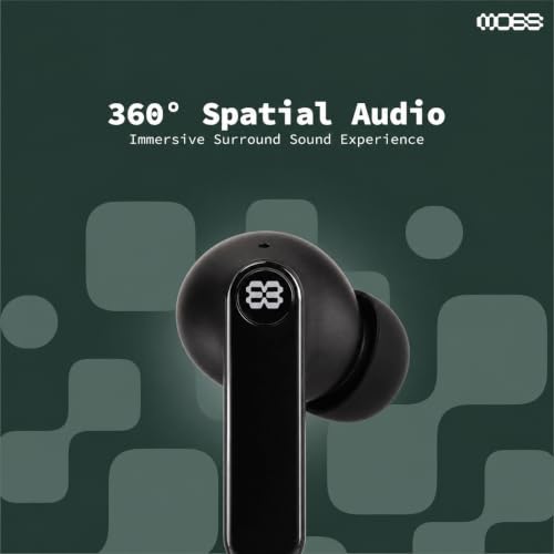 Image of MOSS Echo Whisper - TWS Earbuds Up to 60 Hours Total Playback, ANC (-35dB), ENC Clear Calls, Bluetooth 5.4, 10mm Drivers, Dual Device Pairing, Low Latency (40-60ms), Dual EQ Modes (Black)