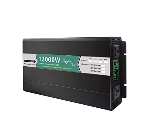 Inversor Solar de Onda sinusoidal Pura 12V 24V 48V CC a CA 8000w 12000W Convertidor Banco energía portátil Control Remoto Múltiples Protecciones(12000w,12v)