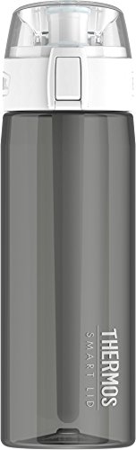 Thermos 24 Ounce Hydration Bottle with Connected Smart Lid, Smoke