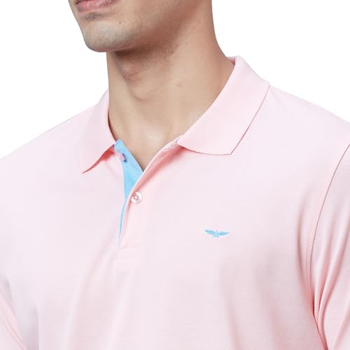 Image of Park Avenue Slim Fit Pure Cotton Print Pattern Polo Neck Casual T-Shirt