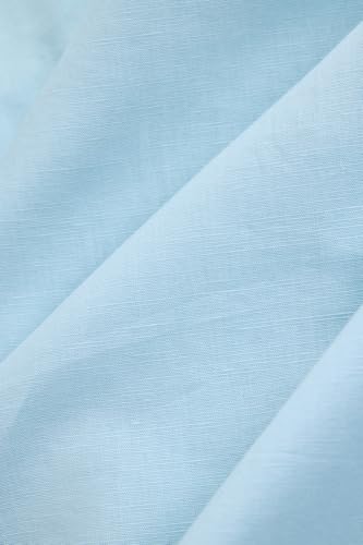Image of SNITCH Men Casual Shirt | Regular Fit Full Sleeve Spread Collar Solid Pattern | Breathable Cotton Linen Blend & Lightweight Fabric for Summer, Vacation & Smart Casual Wear