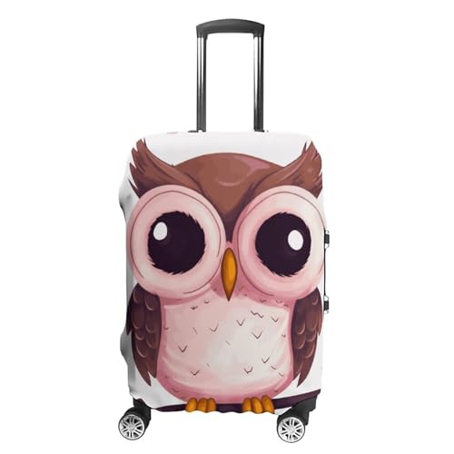 Cute Owl Luggage Cover, Washable Elastic Suitcase Cover Protector Fit 18-32 Inch Luggage