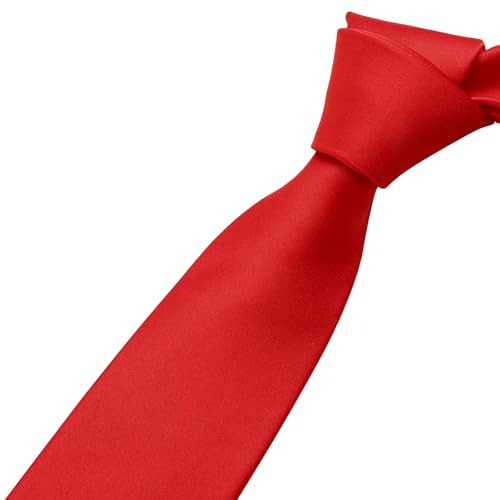 Image of KOOELLE Men's Ties Solid Pure Color Plain Neckties Formal Black Ties For Men