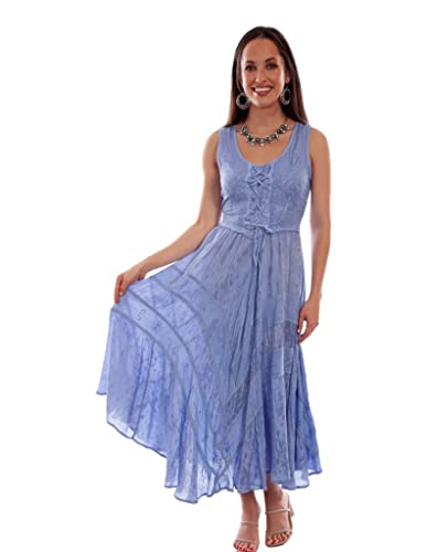 Image of Scully Ash Grey Full Length Lace-Up Front Womens Sleeveless Dress HC118