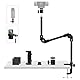 KDD Webcam Halterung Kamerahalterung 63,5cm, Stand mit Handyhalterung & 5/8 Shraube, Lichtstativ Klemme 360° Schwanenhals für Logitech C922 C930e C920 C925e C615 Brio 4K, GoPro Hero Blue Yeti