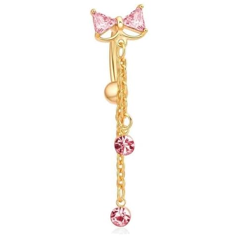 Lenacou 14G Bow Belly Button Ring Cover